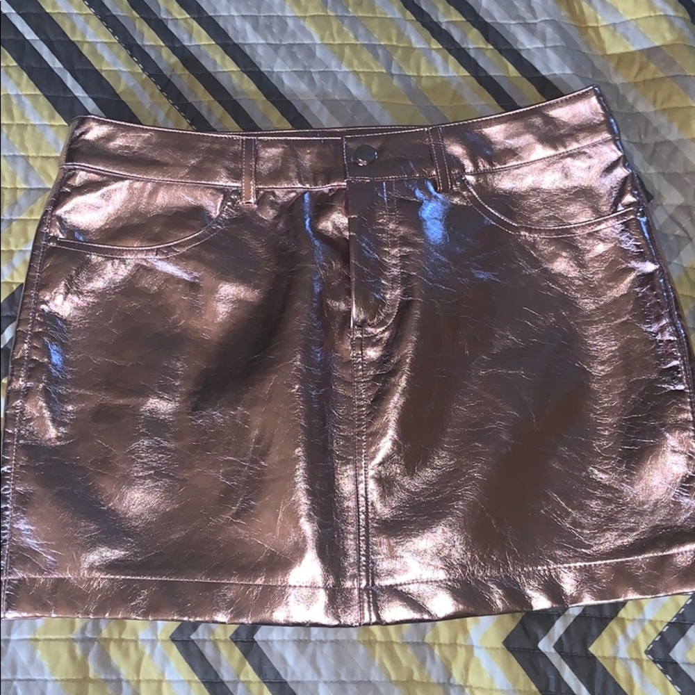 short metallic skirt